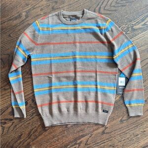 RVCA / Boys Brown Striped Crewneck Sweater